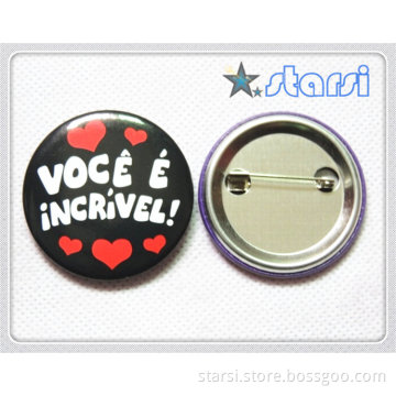 Cheap Tin Button Badge 30mm Round Size S14